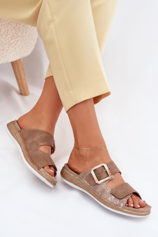 Womens Sandals With Buckle And Velcro Brown INBLU MK000013 Womens Sandals With Buckle And Velcro Brown INBLU MK000013