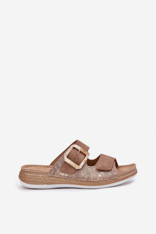 Womens Sandals With Buckle And Velcro Brown INBLU MK000013 Womens Sandals With Buckle And Velcro Brown INBLU MK000013