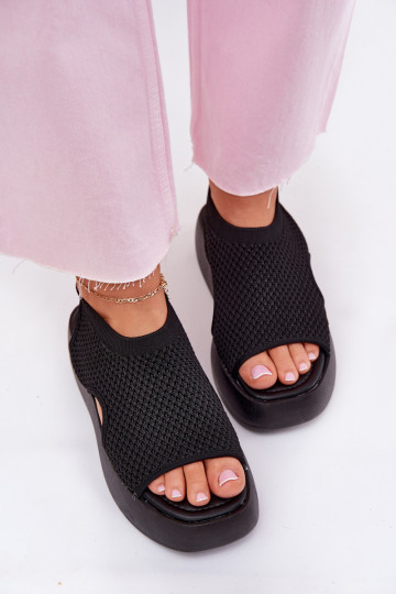 Women Sandals On Platform Black Kavira