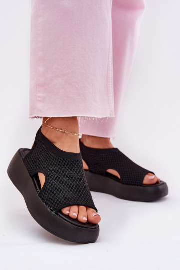 Women Sandals On Platform Black Kavira 2
