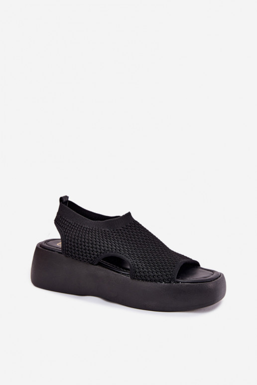 Women Sandals On Platform Black Kavira