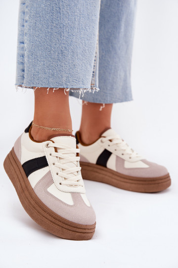 Women's Platform Sneakers Beige Dovina