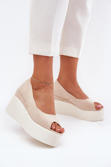 Wedge And Platform Women's Sandals Light Beige Felyra