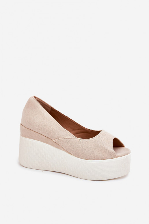 Wedge And Platform Women's Sandals Light Beige Felyra