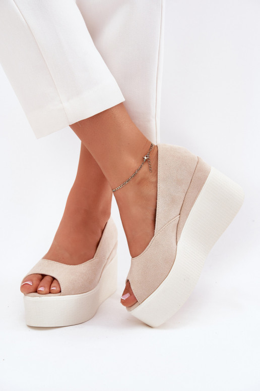 Wedge And Platform Women's Sandals Light Beige Felyra