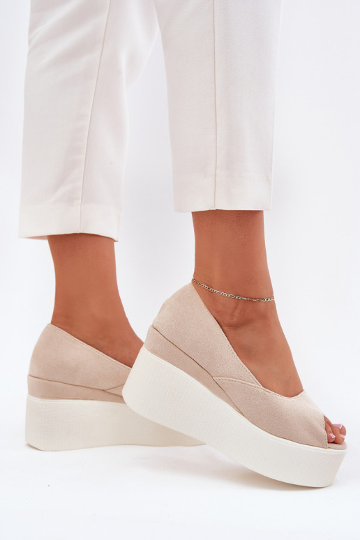 Wedge And Platform Women's Sandals Light Beige Felyra