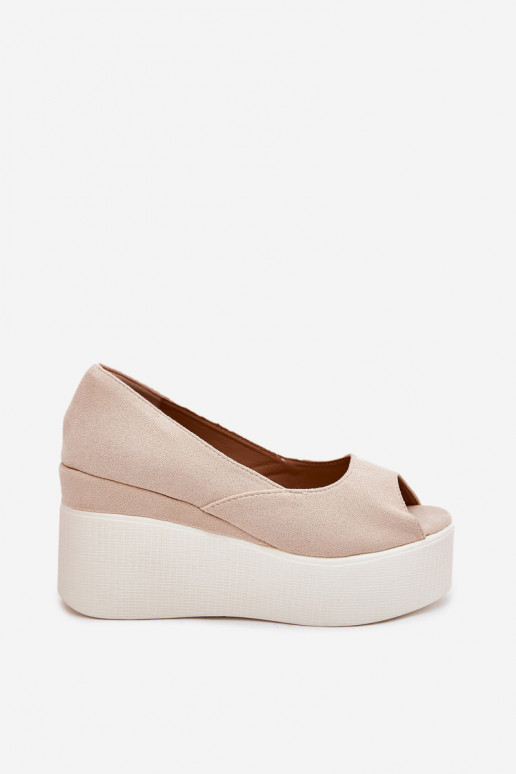 Wedge And Platform Women's Sandals Light Beige Felyra