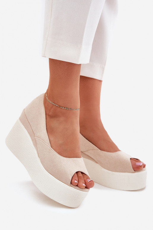 Wedge And Platform Women's Sandals Light Beige Felyra