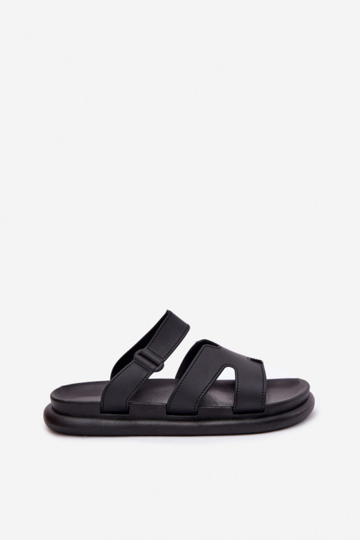 Rubber Women's Slippers With Strap Black Tavirae