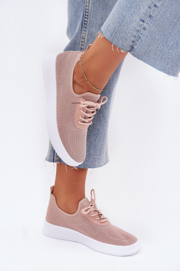 Fabric Slip-on Sports Shoes On Platform Women's Pink Kalyra