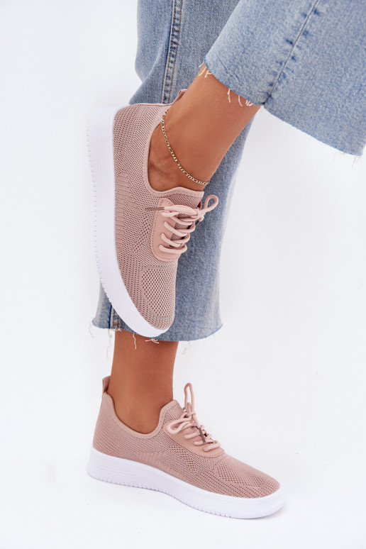 Fabric Slip-on Sports Shoes On Platform Women's Pink Kalyra