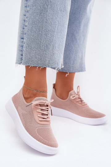 Fabric Slip-on Sports Shoes On Platform Women's Pink Kalyra 2