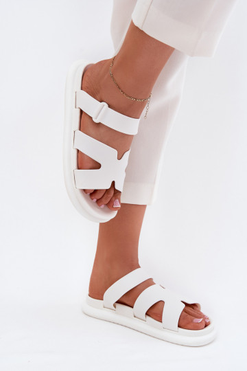 Rubber Women's Slippers With Strap White Tavirae