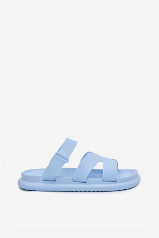 Gumowe Klapki Damskie Z Paskiem Niebieskie Tavirae