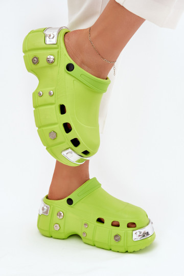 Women's sandals on a massive platform lime green Korina