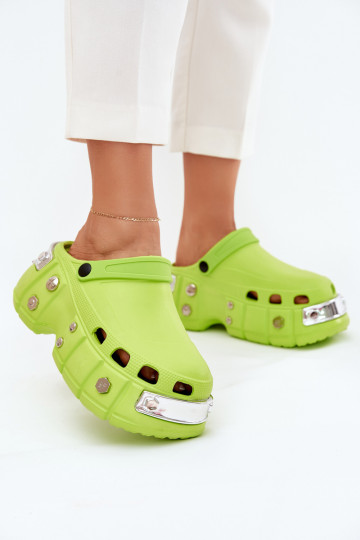 Women's sandals on a massive platform lime green Korina 2