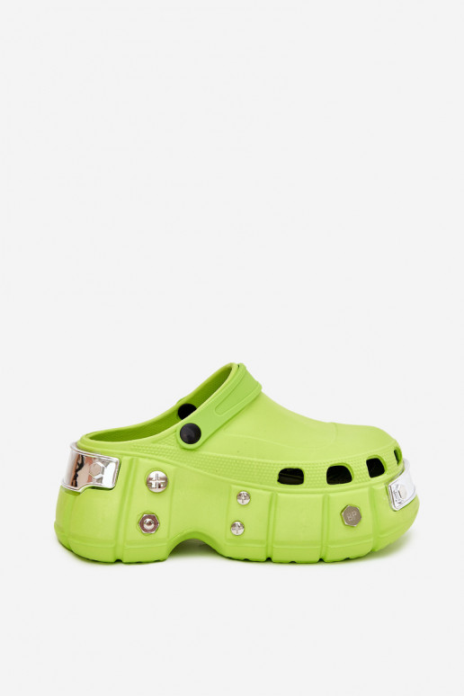 Women's sandals on a massive platform lime green Korina