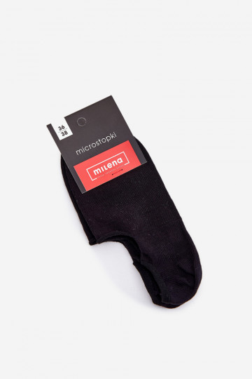 Women's Cotton Microstop Socks Smooth Black 2