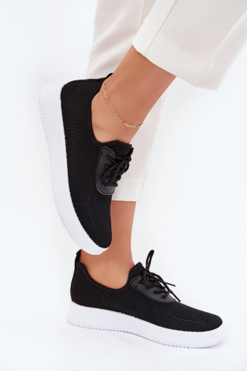 Fabric Slip-On Sports Shoes On Platform Women's Black Kalyra