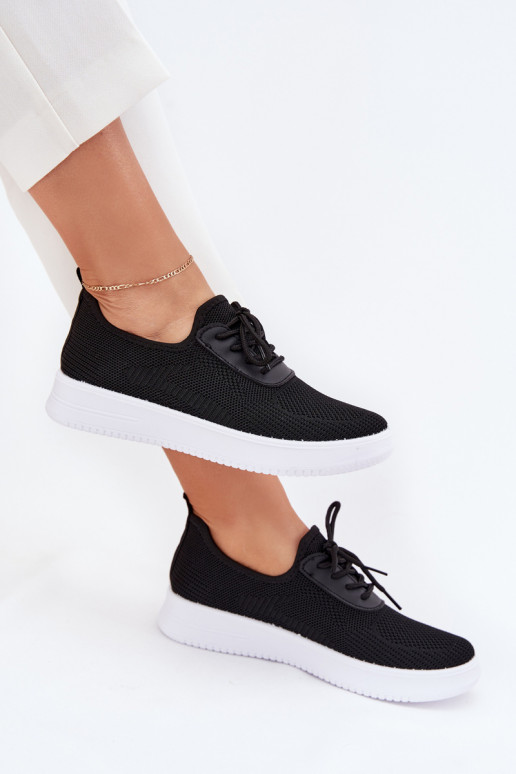 Fabric Slip-On Sports Shoes On Platform Women's Black Kalyra