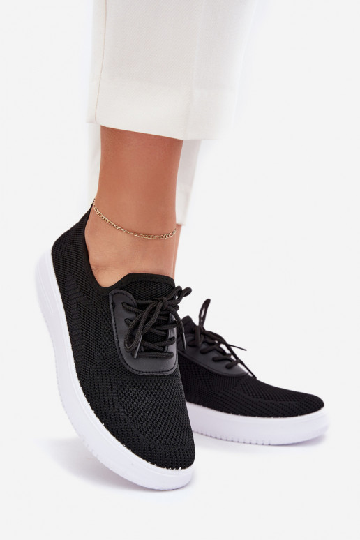 Fabric Slip-On Sports Shoes On Platform Women's Black Kalyra