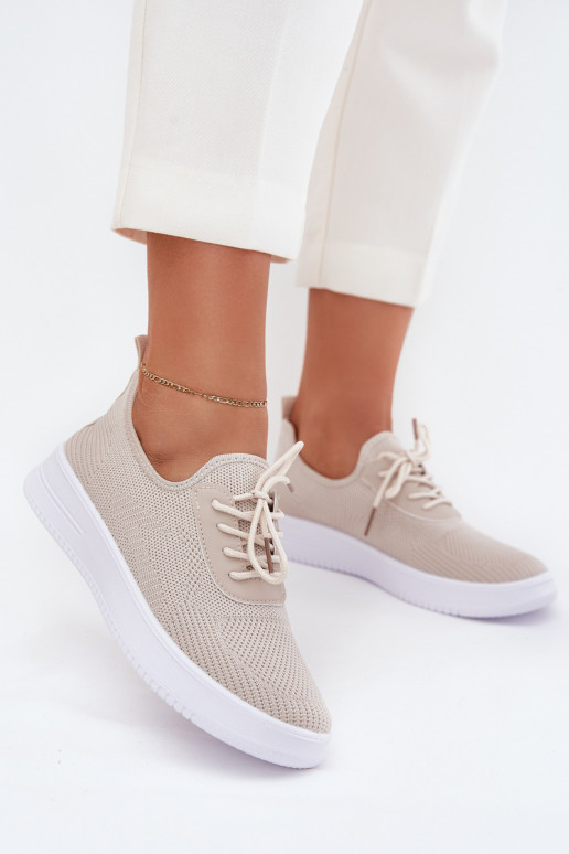 Fabric Slip On Sports Shoes On Platform Ladies Beige Kalyra Fabric Slip On Sports Shoes On Platform Ladies Beige Kalyra