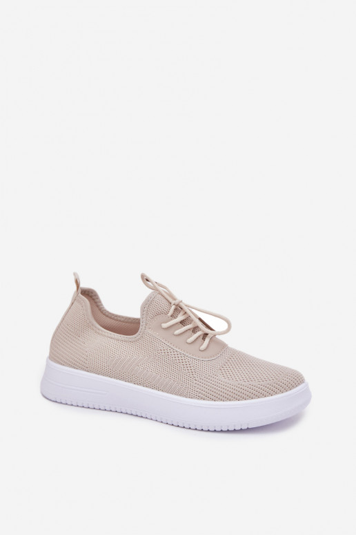 Fabric Slip On Sports Shoes On Platform Ladies Beige Kalyra Fabric Slip On Sports Shoes On Platform Ladies Beige Kalyra