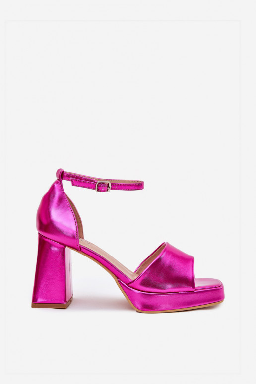 Lacquered Women's Sandals On Heels Fuchsia Marila Lacquered Women's Sandals On Heels Fuchsia Marila
