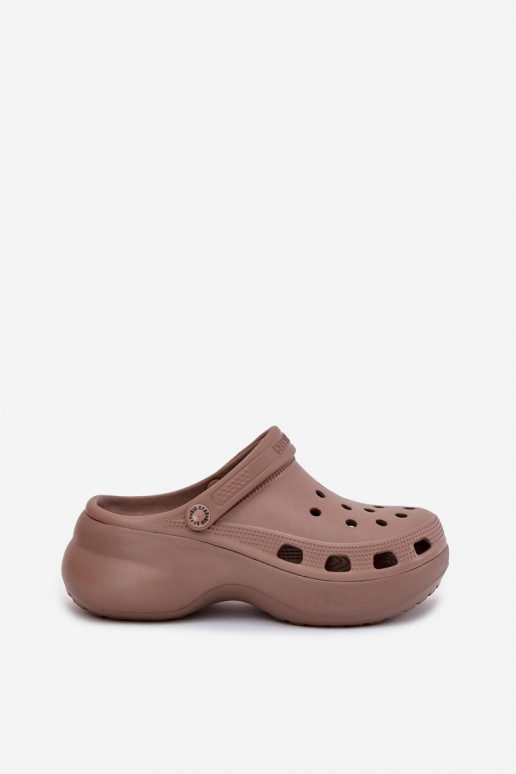 Women's Foam Sandals On Massive Sole Big Star RR274A121 Dark Beige