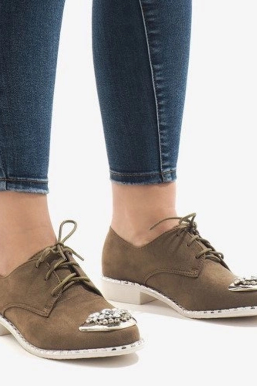 Zielone półbuty wsuwane z cekinami L155