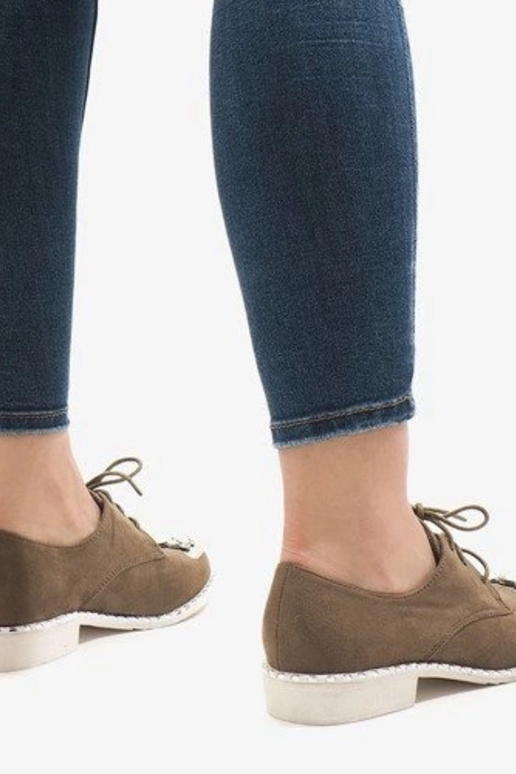 Zielone półbuty wsuwane z cekinami L155