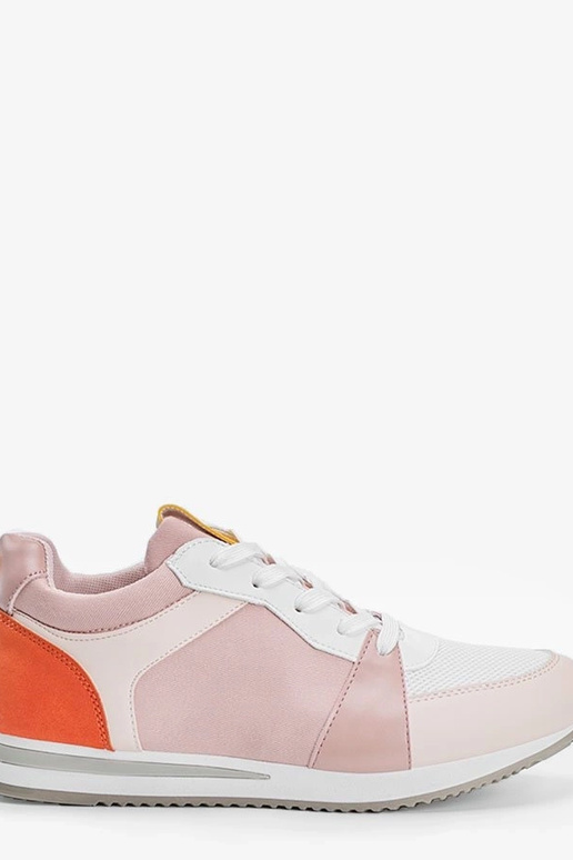 Różowe obuwie sportowe z eko-skóry...