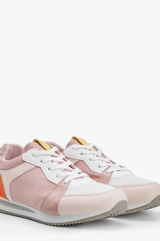 Różowe obuwie sportowe z eko-skóry...