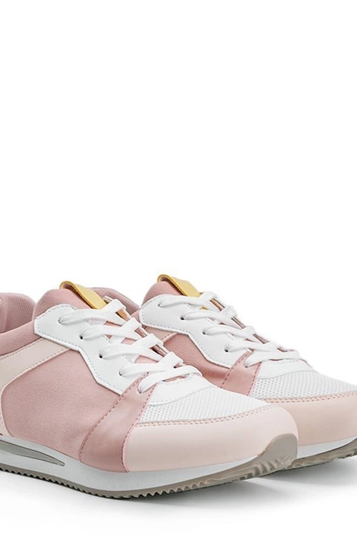 Różowe obuwie sportowe z eko-skóry...