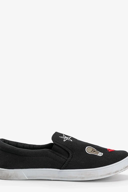 Czarne tenisówki materiałowe z...