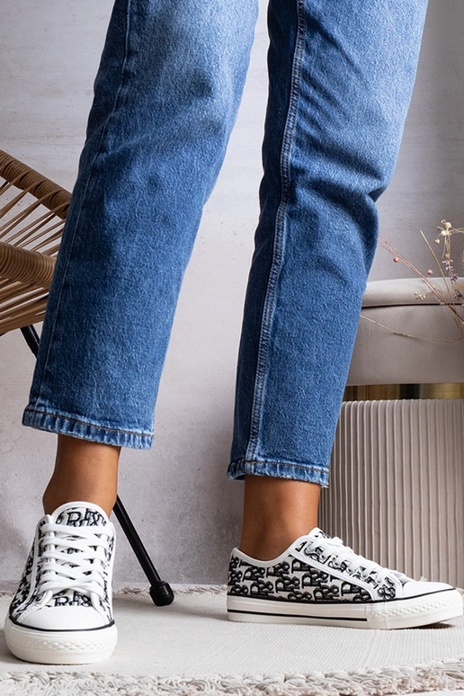 Biało czarne trampki damskie Rimmie