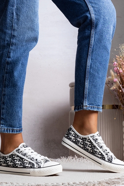 Biało czarne trampki damskie Rimmie