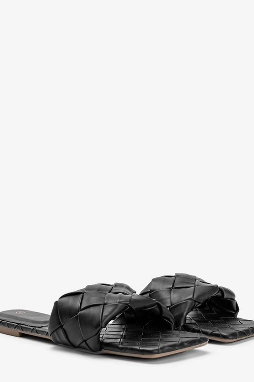 Czarne plecione klapki Chimmie