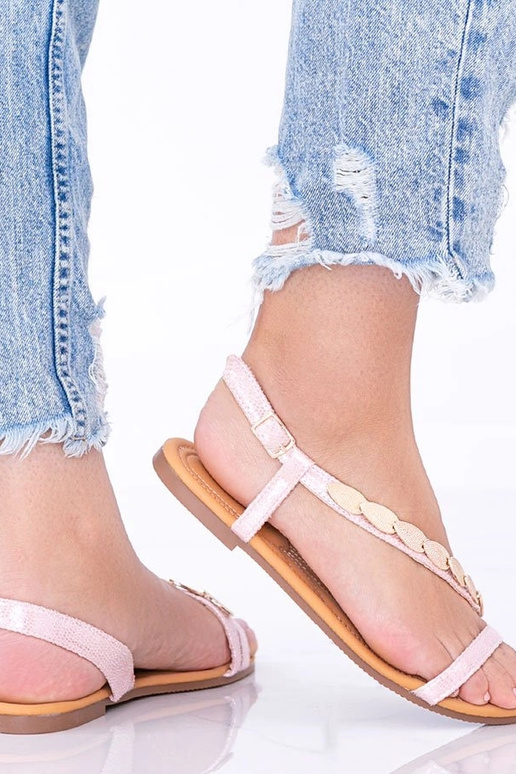 Różowe sandały holograficzne damskie...