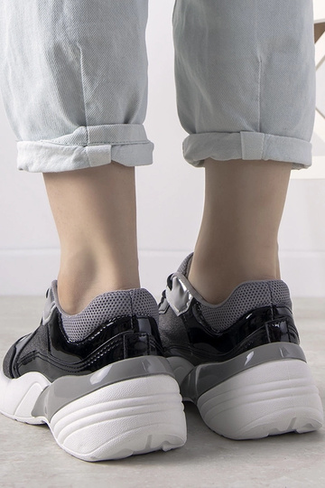 Czarne sneakersy na wysokiej podeszwie Rude 2