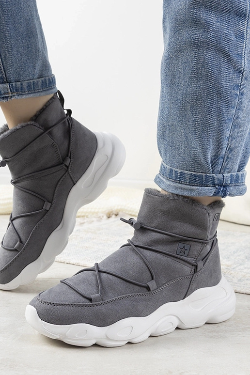 Szare stylowe śniegowce Big Star damskie