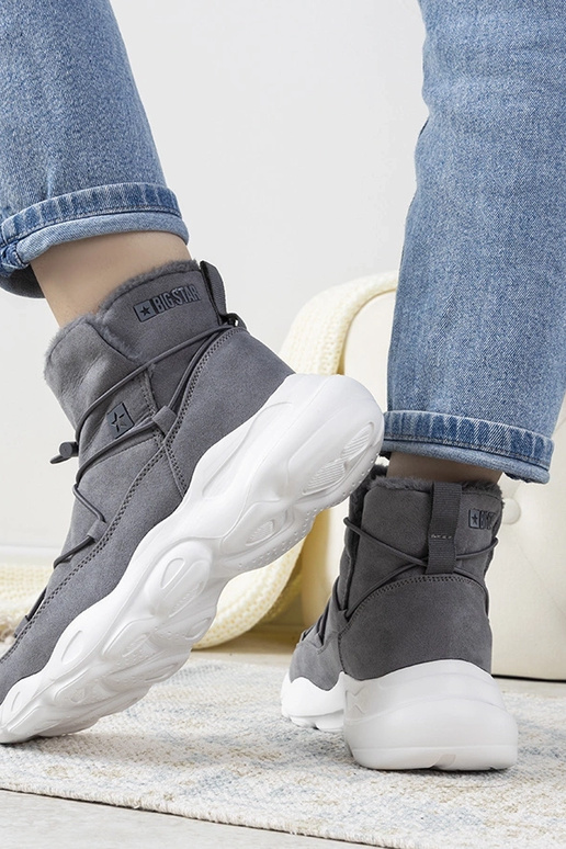 Szare stylowe śniegowce Big Star damskie