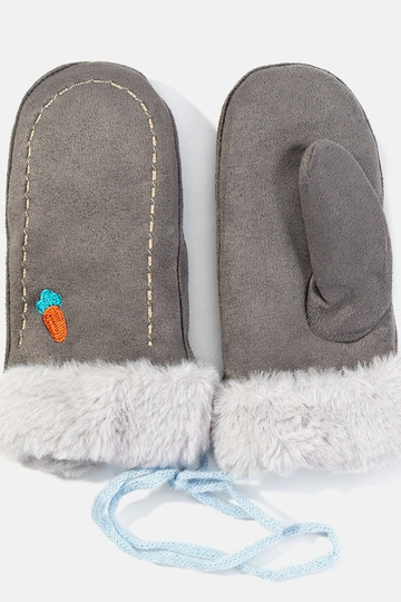 Grey children's gloves Carrot