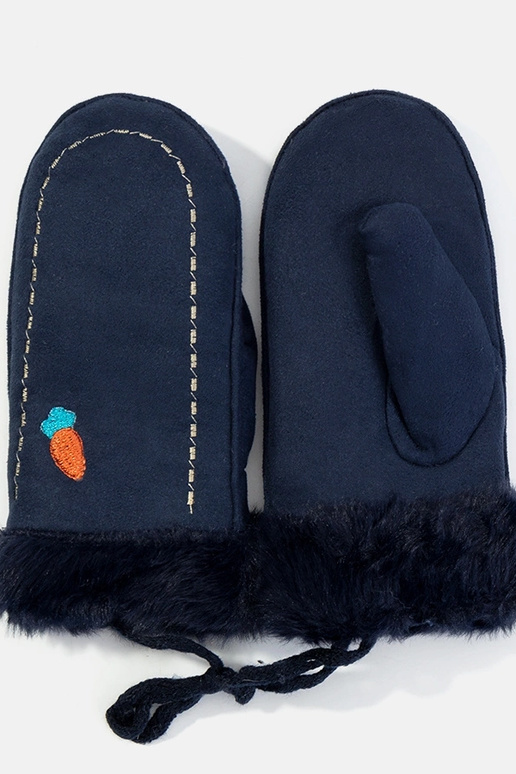 Navy blue kid gloves Carrot