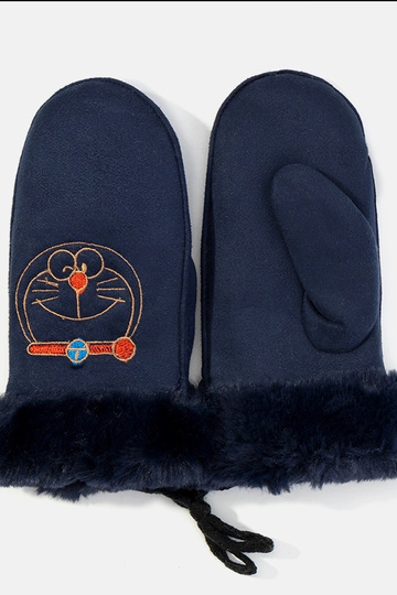 Navy blue kid gloves Kitty