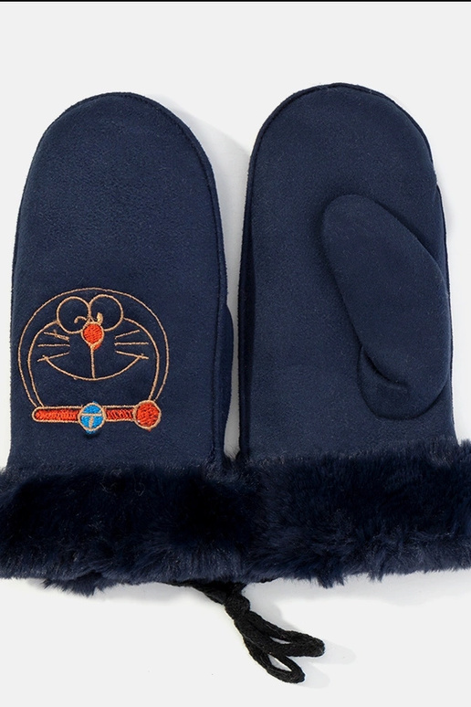 Navy blue kid gloves Kitty