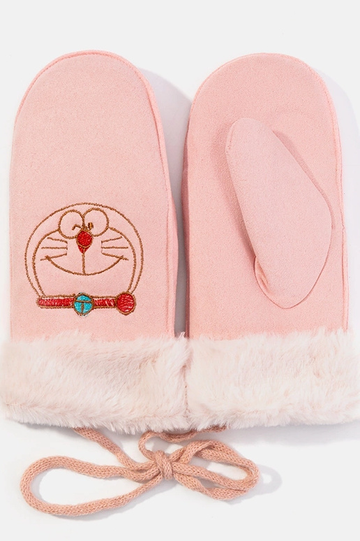Pink children's gloves Kitty