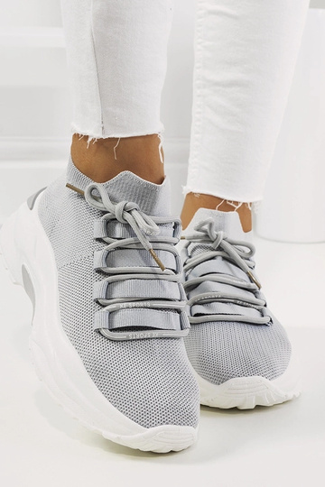 Szare sneakersy damskie Barraza