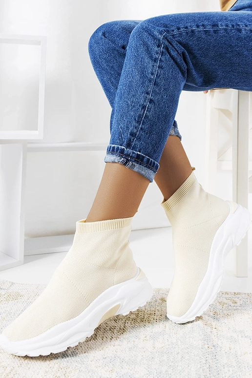Beżowe wysokie sneakersy Melissa