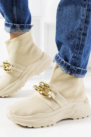Beżowe wysokie sneakersy Martina